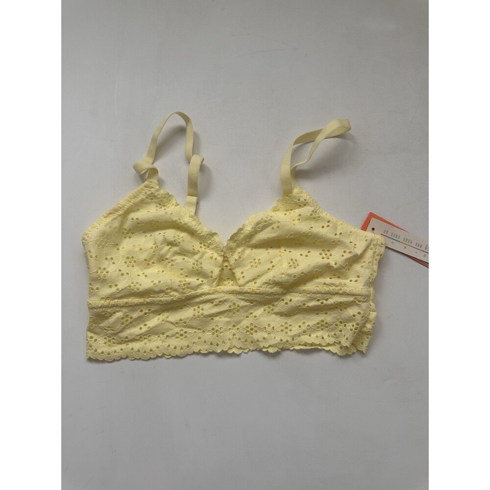 Colsie Light Yellow Medium Women's Eyelet Bralette NWT!